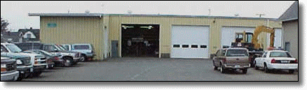Stormwater Division building with cars parked in its lot